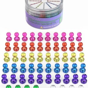 Tiergrade Push Pin Magnets - 58 Pack 7 Assorted Color