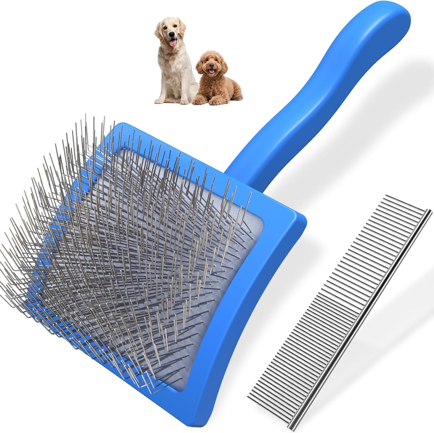 Saccison 2PCS Slicker Brush for Dogs & Pet Comb
