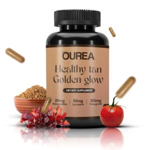 Ourea Carotenoid Golden Glow Tanning Pills (30 Capsules) Tan Pills for Men and Women Supplements - 3 in 1 Blend